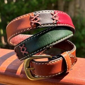 Genuine Leather Relic Belt in multi-color
